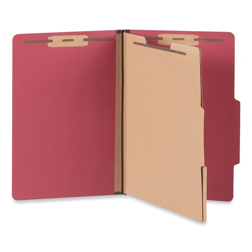 Back to School Sale | Universal UNV10313 Six-Section Pressboard Classification Folders - Legal Ruby Red (10/Box) image number 0