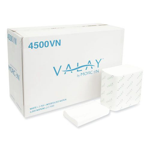 Paper Towels and Napkins | Morcon Paper 4500VN Valay 6.5 in. x 8.25 in. 2-Ply Interfolded Napkins - White (6000/Carton) image number 0