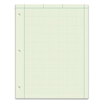 TOPS 35500 8.5 in. x 11 in. (5 sq/in., 1 sq/in.) Cross-Section Quadrille Rule Engineering Computation Pads - Green Cover (100 Sheets/Pad)