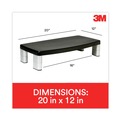 Back to School Sale | 3M MS90B 20 in. x 12 in. x 1 in. to 5.78 in. 40-lb. Capacity Adjustable Monitor Stand - Black/Silver image number 9