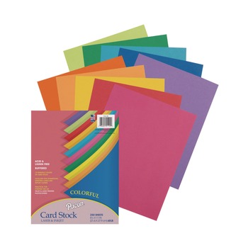 OFFICE AND OFFICE SUPPLIES | Pacon P101199 8.5 x 11 65 lb. Cover Weight Array Card Stock - Assorted Lively Colors (250/Pack)