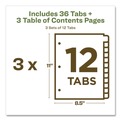 Back to School Sale | Avery 11083 Ready Index 11 in. x 8.5 in. 12-Tab 1 to 12 Customizable Table of Contents Dividers with Multicolor Tabs - White (3/Pack) image number 6