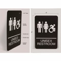 Floor Signs & Safety Signs | Headline Sign 7772 6 x 9 Unisex Restroom ADA Sign - Black Face/White Graphics image number 4