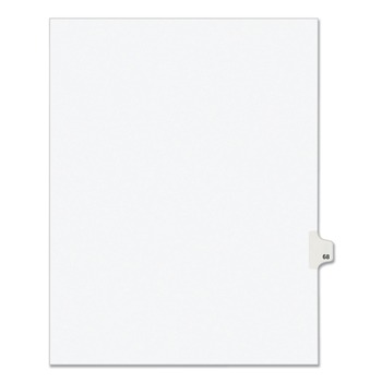 Avery 01068 11 in.x 8.5 in. 10-Tab Avery Style 68 Preprinted Legal Exhibit Side Tab Index Dividers - White (25/Pack)
