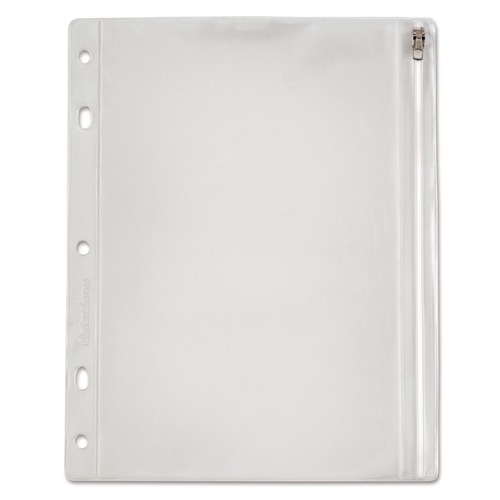 Binders | Oxford 68504 8 in. x 10.5 in. 2 to 5-Hole Punched Zipper Binder Pocket - Clear image number 0