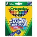 Arts & Crafts Supplies | Crayola 523280 Ultra-Clean Washable Crayons - Large (8/Box) image number 0