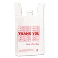  | Barnes Paper Company 6415THYOU 4 in. x 15 in. 2 mil Plastic Thank-You T-Sack - White (2000/Carton) image number 1