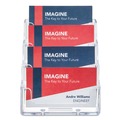 Desktop Organizers | Deflecto 70841 3.94 in. x 3.5 in. x 3.75 in. Plastic 4-Pocket Business Card Holder - Clear image number 5