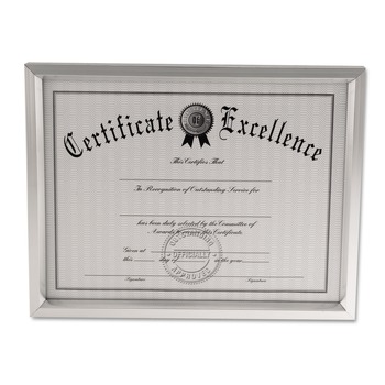 Universal UNV76853 8.75 in. x 11.25 in. Easel Back Plastic Document Frame - Metallic Silver