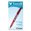Pens | Pilot 35202 VBall Extra-Fine 0.5 millimeter Stick Liquid Ink Rollerball Pen - Red Ink/Red/Clear Barrel (1-Dozen) image number 3