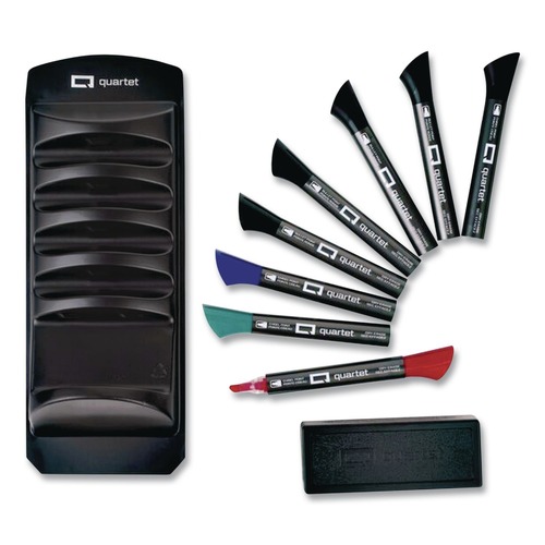 Markers | Quartet 558 Broad Chisel Tip Marker Caddy Kit - Assorted Colors (8/Set) image number 0