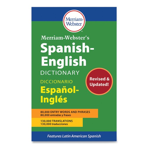 Back to School Sale | Merriam Webster MER298-7 928 Pages Paperback Spanish-English Dictionary image number 0