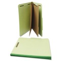 File Folders | Universal UNV10271 6-Section 2-Divider Pressboard Classification Folders - Letter, Green (10/Box) image number 3