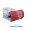 Labor Day Sale | Boardwalk BWK553 Rayon/Polyester Wide Floor Finish Mop Head - Large, White/Blue (12/Carton) image number 7