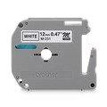 Labels | Brother P-Touch M231 0.47 in. x 26.2 ft. M Series Tape Cartridge for P-Touch Labelers - Black on White image number 0