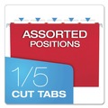 File Folders | Pendaflex 81608 1/5-Cut Tabs Letter Size Colored Hanging Folders - Red (25/Box) image number 3