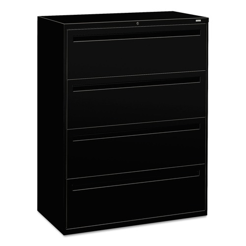 Office Filing Cabinets & Shelves | HON H794.L.P 700 Series 42 in. x 18 in. x 52.5 in. Four-Drawer Lateral File - Black image number 0