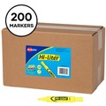 Highlighters | Avery 24130 HI-LITER Desk-Style Chisel Tip Highlighters - Fluorescent Yellow Ink/Black Barrel (200/Box) image number 1