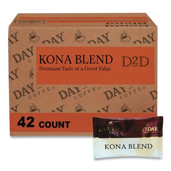 PRODUCTS | Day to Day Coffee 23002 1.5 oz. Pack 100 Percent Pure Coffee - Kona Blend (42 Packs/Carton)