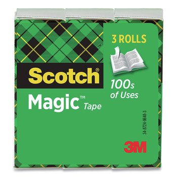 PACKING TAPES | Scotch 810K3 Magic 0.75 in. x 83.33 ft. 1 in. Core Tape Refill - Clear (3/Pack)