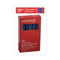 Pens | Universal UNV39913 0.7 mm. Medium Comfort Grip Retractable Gel Pen - Blue Ink, Clear/Blue Barrel (1-Dozen) image number 2