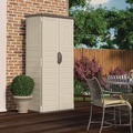 Office Filing Cabinets & Shelves | Suncast BMS1250 2 ft. 8.25 in. x 2 ft. 1.5 in. x 6 ft. 22 cu. Ft. Vertical Storage Shed - Vanilla/Stoney image number 3
