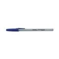 Pens | Universal UNV27421 Fine 0.7 mm Stick Ballpoint Pen - Blue Ink, Gray/Blue Barrel (1 Dozen) image number 1