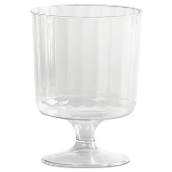  | WNA WNA CCW5240 5 oz. Fluted Classic Crystal Plastic Wine Glasses on Pedestals - Clear (10/Pack, 24 Packs/Carton)