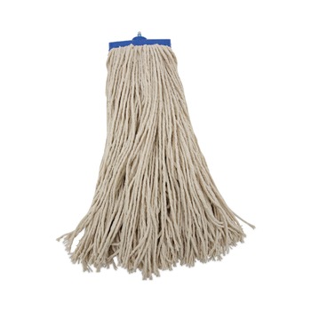 Boardwalk BWK720C 20 oz. Economical Lie-Flat Cotton Fiber Mop Head - White (12/Carton)