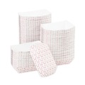 Just Launched | Boardwalk BWK30LAG025 2.69 in. x 1.05 in. x 4 in. 0.25 lbs. Capacity Paper Food Baskets - Red/White (1000/Carton) image number 2