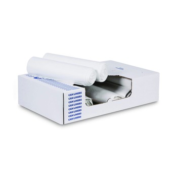 Boardwalk Z6639HN GR1 33 Gallon 13 mic Perforated Roll High Density Can Liners - Natural (25 Bags/Roll, 10 Rolls/Carton)