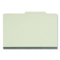 File Folders | Universal UNV10296 3-Divider 8-Section Legal Size Pressboard Classification Folders - Green (10/Box) image number 2