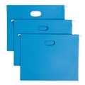 File Folders | Smead 64250 2 in. Capacity 1/5-Cut Tabs 1 Section Letter Size Hanging Pockets with Full-Height Gusset - Sky Blue (25/Box) image number 0