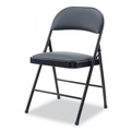 Office Chairs | Alera ALECA9416 PU Padded Folding Chair Supports Up to 250 lbs. - Black (4/Carton) image number 2