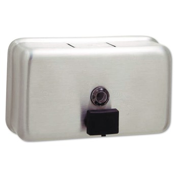 Bobrick B-2112 ClassicSeries 8.13 x 2.75 x 4.75 Surface-Mounted Liquid Soap Dispenser - Stainless Steel