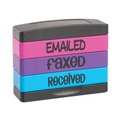 Stamps & Stamp Supplies | Trodat 8800 1.81 in. x 0.63 in. Emailed Faxed Received Interlocking Stack Stamp - Assorted Fluorescent Ink image number 0