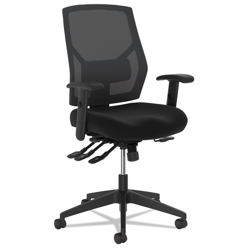Office Chairs | HON HVL582.ES10.T 19 in. to 22 in. Seat Height 250 lbs. Capacity High-Back Task Chair - Black image number 0