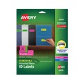 Labels | Avery 06479 1 in. x 2.63 in. High-Vis Removable Laser/Inkjet ID Labels with Sure Feed - Assorted Neon (360/Pack) image number 0