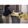 Cleaning Carts | Rubbermaid Commercial FG9W8700YEL 4-Compartment Standard Rim Caddy for Brute 32-1/2 in. Diameter Cans - Yellow image number 3