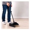 Dust Pans | Boardwalk 528101 34 in. Plastic/Aluminum Handle 11-3/4 in. Wide Lobby Dust Pan - Black/Silver image number 2