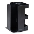Breakroom Supplies | Mind Reader CUPOSPIN-BLK 8 in. x 8 in. x 12 in. 8-Compartment Anchor Collection Coffee Cup, Lid, and Condiment Carousel Countertop Organizer - Black image number 0