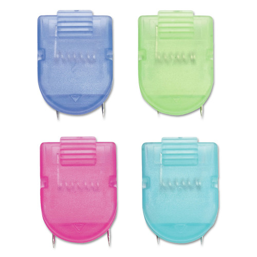 Desk Shelves | Advantus 75336 40 Sheet Capacity Wall Clips for Fabric Panels - Assorted Cool Colors (50/Box) image number 0