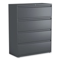 Office Filing Cabinets & Shelves | Alera 25511 42 in. x 18.63 in. x 52.5 in. 4-Drawer Lateral File - Charcoal image number 0