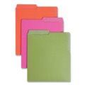 File Folders | Smead 75406 1/2-Cut Tabs Letter Size Organized Up Heavyweight Vertical File Folders - Assorted Fuchsia/Orange/Peridot Green (6/Pack) image number 3