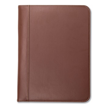 PAPER AND PRINTABLES | Samsill 71716 8-1/2 in. x 11 in. Contrast Stitch Leather Padfolio Leather - Tan
