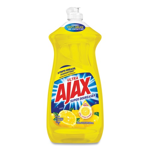 Dish Soaps | Ajax 44673 28 oz. Bottle Dish Detergent - Lemon Scent (9/Carton) image number 0