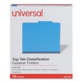 File Folders | Universal UNV10201 Bright Colored Pressboard Classification Folders - Letter, Cobalt Blue (10/Box) image number 0