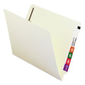 File Folders | Smead 34100 0.75 in. Expansion 1 Fastener Letter Size Interior Front-Cover Pocket Heavyweight End Tab Fastener Folders - Manila (50/Box) image number 1