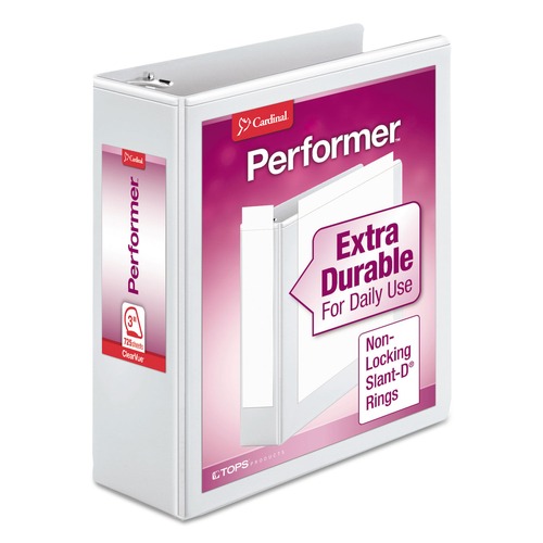 Binders | Cardinal 17600CB Performer 3 Slant D Ring 3 in. Capacity ClearVue Binder - White image number 0