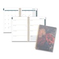 Notebooks & Pads | AT-A-GLANCE 1768200 8.5 in. x 5.5 in. 12-Month (Jan-Dec 2026) Midnight Garden Weekly/Monthly Planner - Black/Pink/Green Cover image number 0
